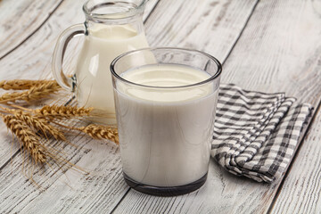 Organic milk in the glass