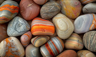 A close up of a bunch of different colored rocks. Generative AI. - Powered by Adobe