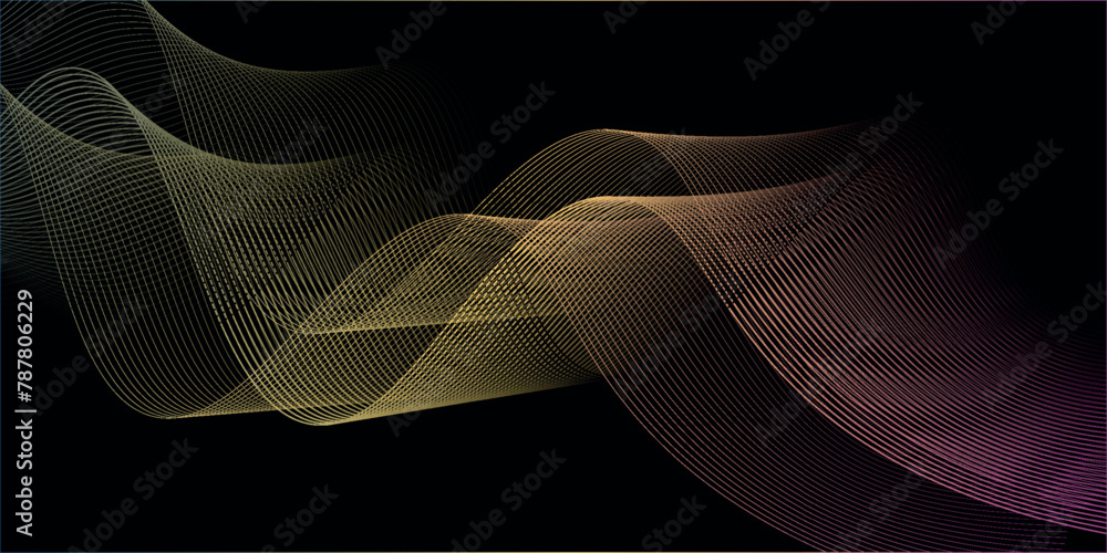 Poster abstract wavy gray blend liens design on white background. digital frequency track equalizer. vector
