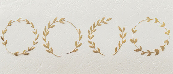 a image of a gold wreath of leaves and vines