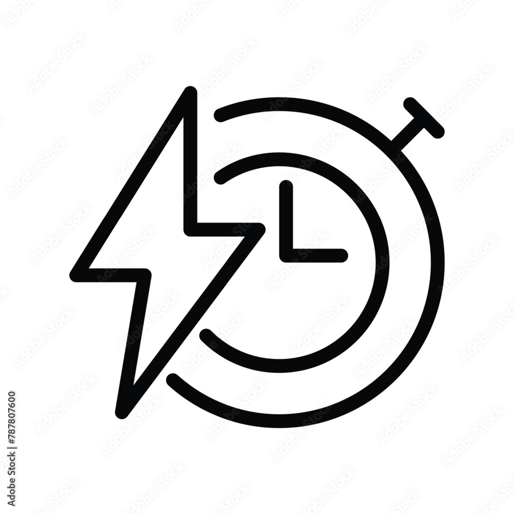 Poster charging time outline icon pixel perfect vector design good for website and mobile app
