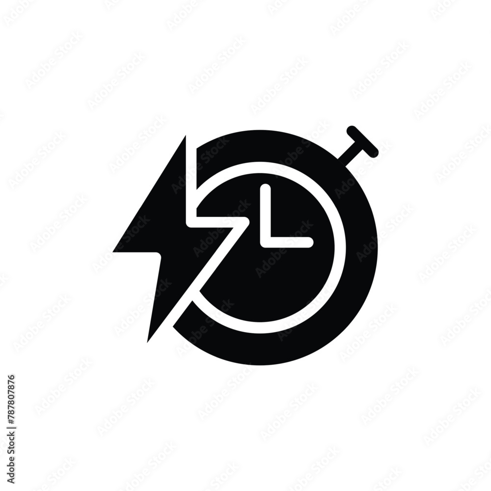 Poster charging time solid icon vector design good for website and mobile app