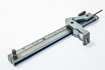 Vernier caliper and scale. Measuring tool and equipment,Gauge Blocks Precision Metric . photo on white isolated background