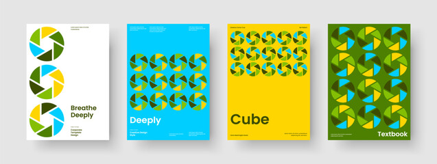 Fototapeta premium Geometric Brochure Layout. Modern Flyer Template. Abstract Banner Design. Book Cover. Business Presentation. Poster. Background. Report. Portfolio. Journal. Handbill. Leaflet. Brand Identity