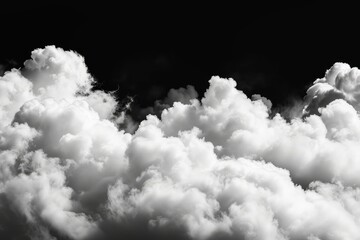 White clouds isolated on black background, clounds set on black . photo on white isolated background