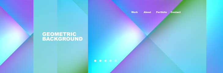 Obraz premium A vibrant geometric background with a blurred effect in electric blue and magenta shades. Graphics and patterns create a dynamic design for branding purposes