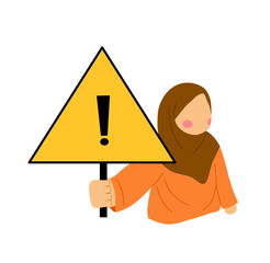 sign with muslimah girl