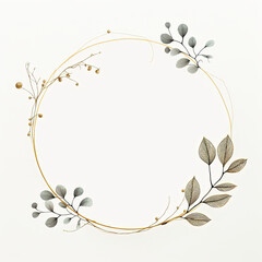 a circular frame with leaves and berries on it