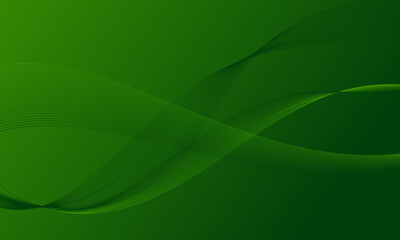 green lines wave curves with smooth gradient abstract background