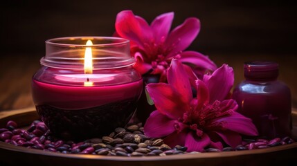 aromatic candle made from dahlia flower essences