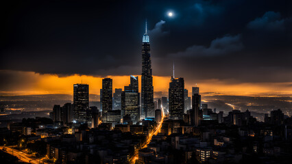 Obraz premium Urban city in night