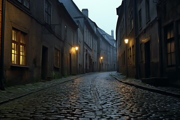 Old street in the old town of Poznan, Poland