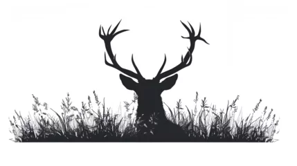 Tischdecke silhouette head deer, generative Ai © Zoya