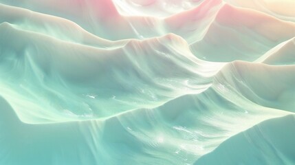 Obraz premium Seaside Bliss: Gentle hues mingle serenely with the rippling waves of the coast, viewed from above.