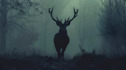  silhouette head deer, generative Ai © Zoya