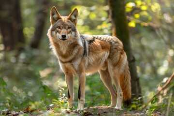 Jackal (Canis lupus) in the forest