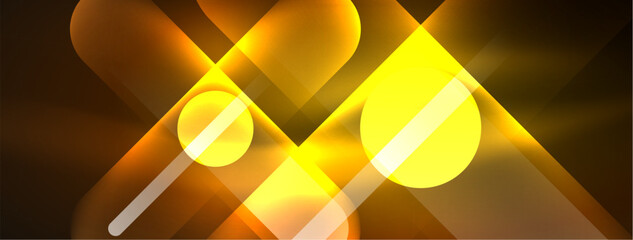 Obraz premium Amber tints and shades create a glowing effect on a dark background with circles and symmetry. The gas, heat, and metal add depth to the macro photography font pattern