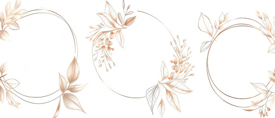 a three different floral designs on a white background