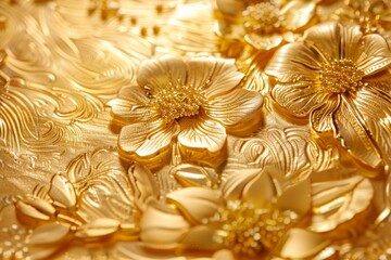 Fototapeta na wymiar Elegant Gold Jewelry Texture Against Opulent Fashion Background AI Image