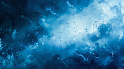 Fototapeta na wymiar Abstract swirling blue and white texture resembling ocean waves or clouds from an aerial or cosmic perspective. Mystic atmosphere.