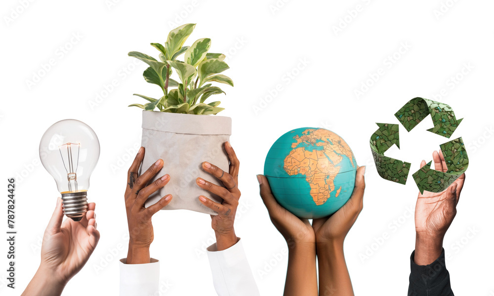 Wall mural png save the planet, environment remix, transparent background