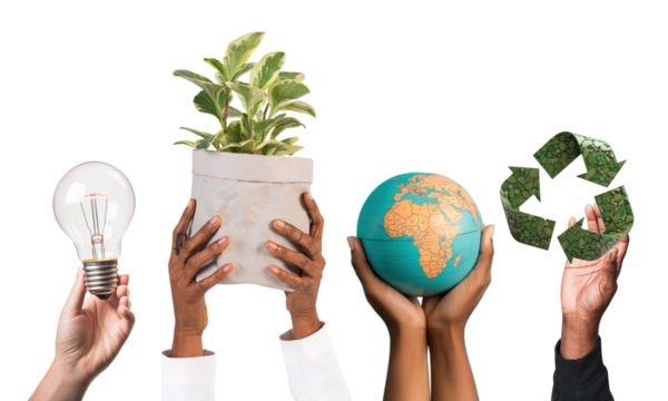 PNG save the planet, environment remix, transparent background