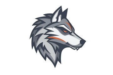 Wolf head mascot logo design,  Vector illustration of wolf head mascot