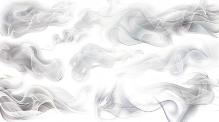 Fototapeta na wymiar Smoke vector collection isolated transparent background, generative Ai