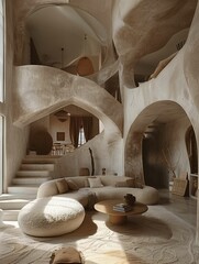 Modern Organic Architecture Interior with Natural Light