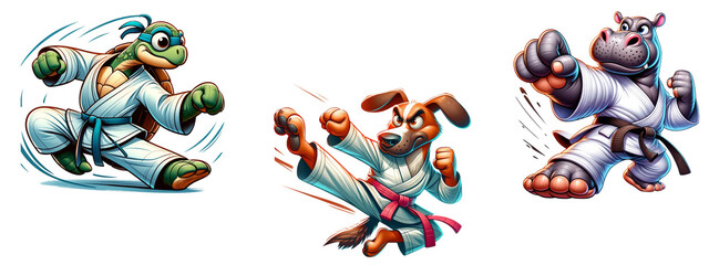Martial Arts Animals Illustration