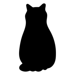 Cat shadow single 1 cute on a white background, vector illustration.