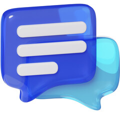 Chat bubble Communication Network 3D Object