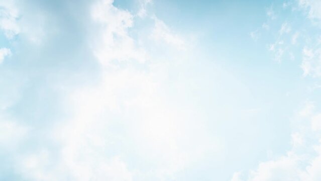 4K Blue sky white clouds. Puffy fluffy white clouds. Cumulus cloud cloudscape timelapse. Summer blue sky time lapse. Nature weather blue sky. White clouds background.