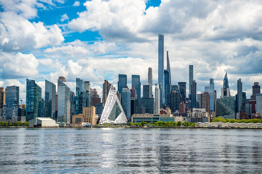 New York City, USA - May 05, 2023: The skyline of Manhattan serves as an emblem of NYC, upper east side