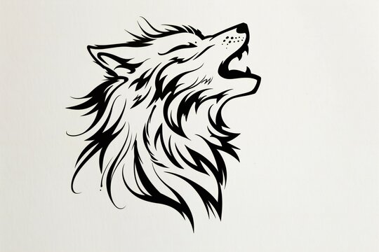 Tribal wolf tattoo on a white background,  Vector illustration