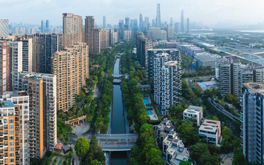 Aerial view of  landscape in shenzhen city, China