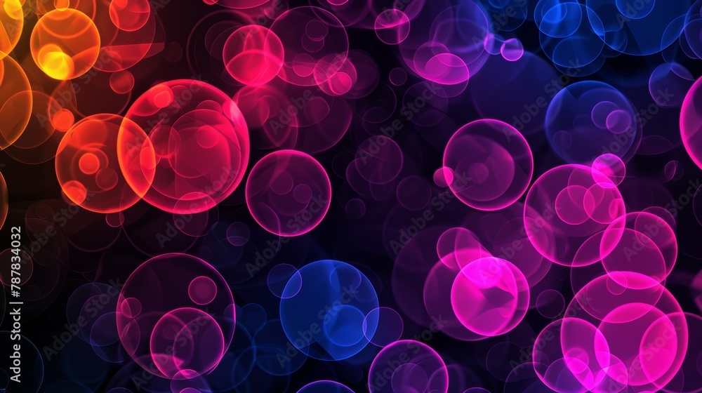 Poster abstract banner template set with color circles