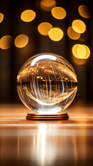 Mystic Perspective: Captivating Reflections Through a Crystal Ball in an Entrancing Atmosphere