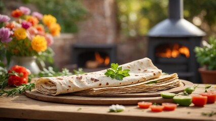 Lavash Thin, unleavened flatbread, a staple in Azerbaijani cuisine