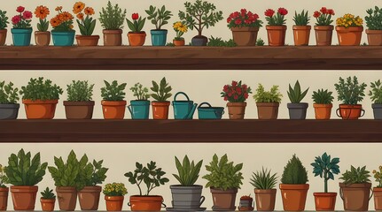Gardening Items Vector illustration .Generative AI - obrazy, fototapety, plakaty
