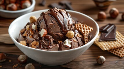chocolate ice cream with nuts - Decadence in a Dish