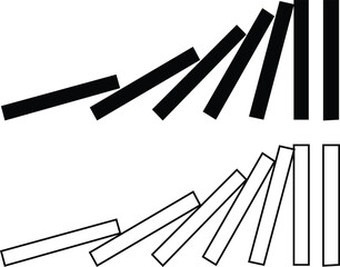 Domino effect icon set. Light Regular And Bold style design element isolated on transparent background, falling dominoes, trendy vector domino symbol. use for web and mobile, apps, ux, ui.
