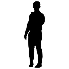 Fototapeta premium A standing businessman in silhouette
