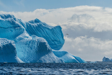 A tranquil Antarctic landscape, near Graham passage along Charlotte Bay, highlighting stark...