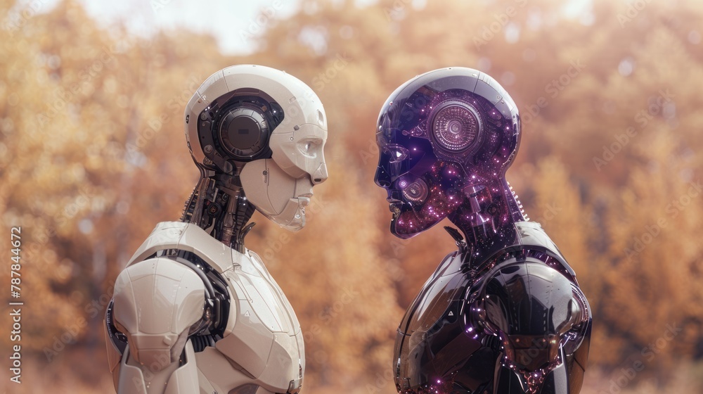 Poster concept of ai robot or cooperation.