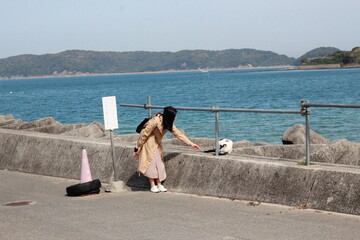 woman on the beach