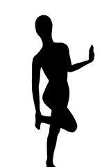 black vector image silhouette modern yoga exercises, beauty, body line art. For use as a brochure template or for use in web design.