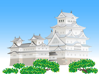 世界遺産の姫路城がある風景