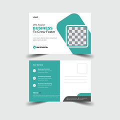 Corporate Modern Business Postcard Design Template. 