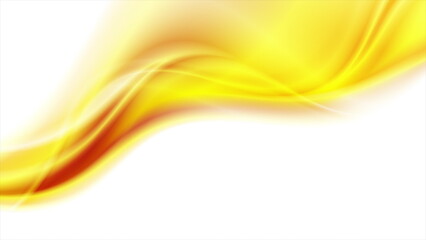 Bright yellow smooth blurred wavy abstract elegant background